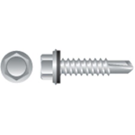 Strong-Point Self-Drilling Screw, #14-14 x 2-1/2 in, Stainless Steel, Passivated Finish, Hex Drive 4HA1440